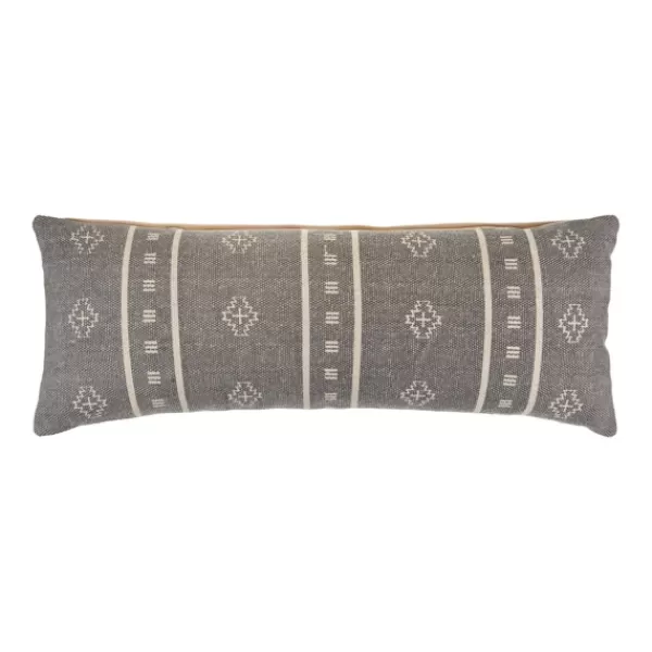 Pillows-Kirkland's Home Southwestern Geo Lumbar Pillow Gray