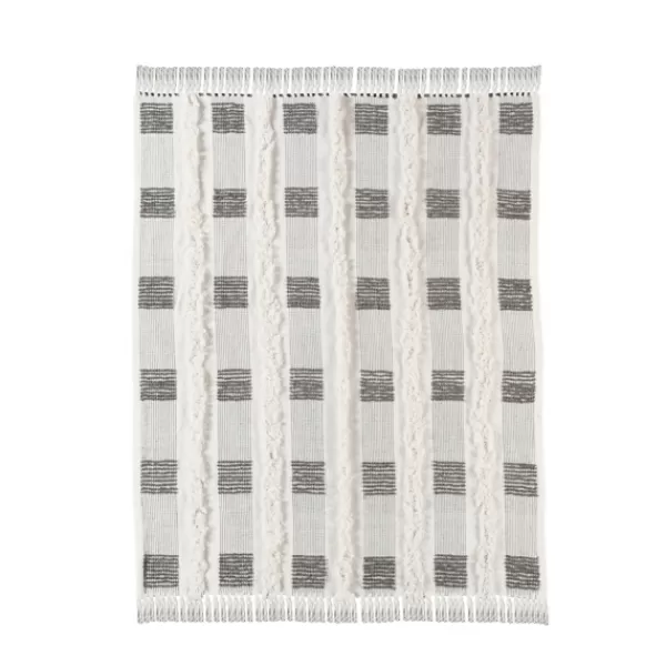 Blankets & Throws-Kirkland's Home Spencer Gray And White Plaid Throw Gray/White