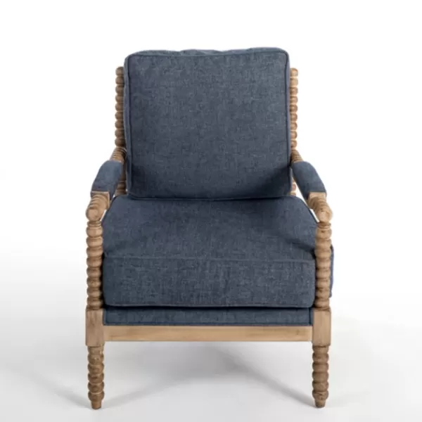 Accent Chairs-Kirkland's Home Spencer Spindle Armchair Blue