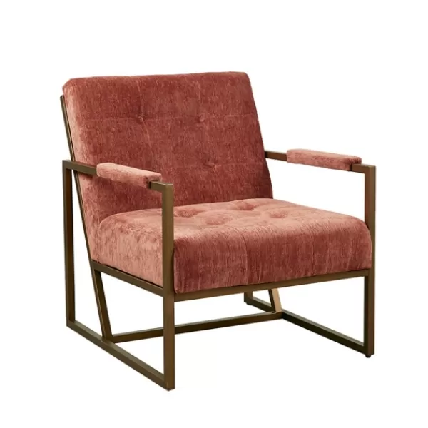 Accent Chairs-Kirkland's Home Spice Button Tufted Angular Vintage Accent Chair Pink