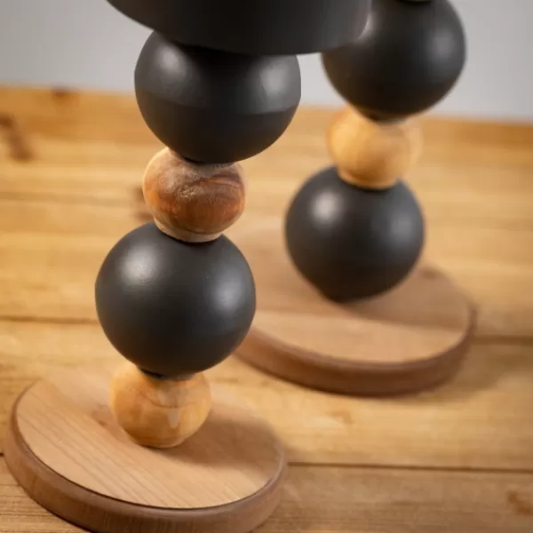 Candle Holders-Kirkland's Home Spiked Sphere 2-Pc. Pillar Candle Holder Set Brown/Black