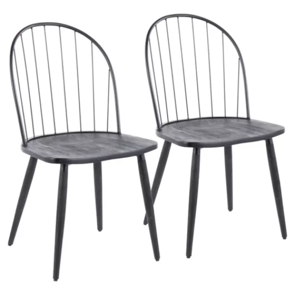 Dining Chairs-Kirkland's Home Spindle High Back Dining Chairs, Set Of 2 Black