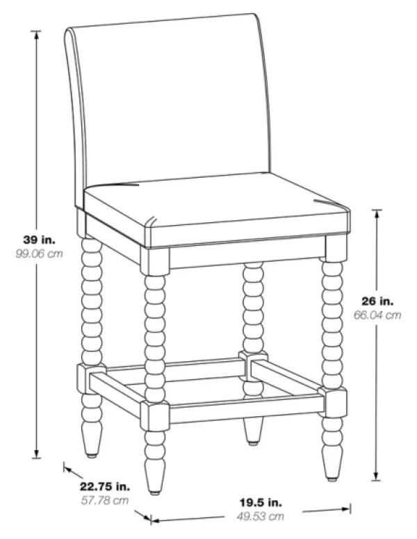 Bar Stools & Counter Height Stools-Kirkland's Home Spindle Legs Counter Stool Gray