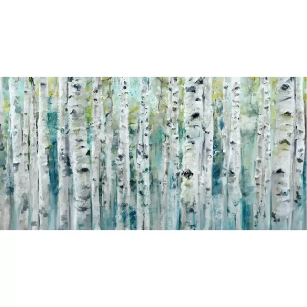 Canvas Art-Kirkland's Home Spring Birches Canvas Art Print White/Black/Blue/Green