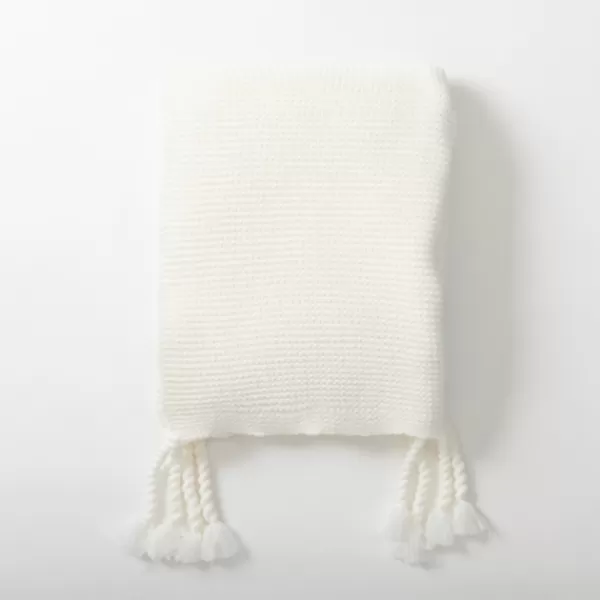 Blankets & Throws-Kirkland's Home Spring Knit Throw Blanket Ivory