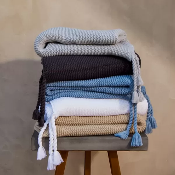 Blankets & Throws-Kirkland's Home Spring Knit Throw Blanket Tan