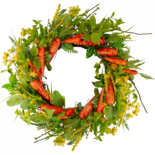 Wreaths-Kirkland's Home Springtime Carrots Easter Wreath Green/Orange