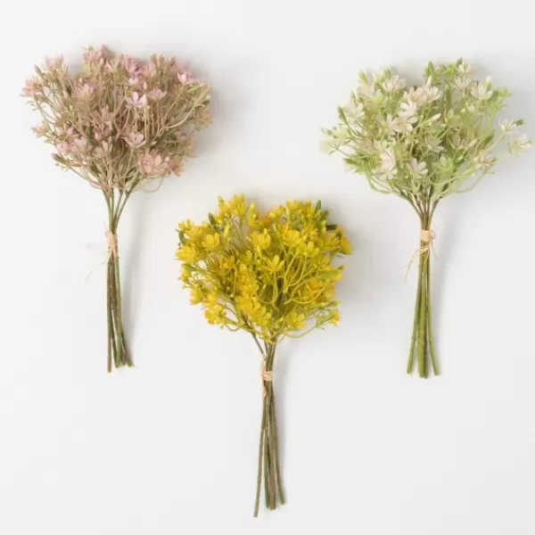 Stems & Bouquets-Kirkland's Home Springtime Wildflower Bundles, Set Of 3 Green/Yellow/Pink