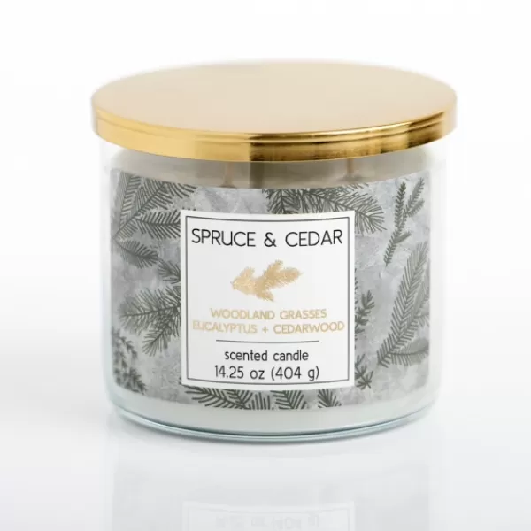 Candles-Kirkland's Home Spruce And Cedar Triple Wick Jar Candle Gray