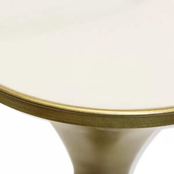 Accent & End Tables-Kirkland's Home Spun Gold Metal Tapered Cocktail Table Gold/White