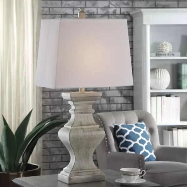 Table Lamps-Kirkland's Home Square Candlestick Table Lamp Ivory