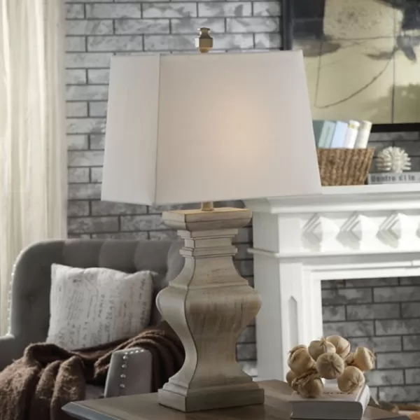 Table Lamps-Kirkland's Home Square Candlestick Table Lamp Tan