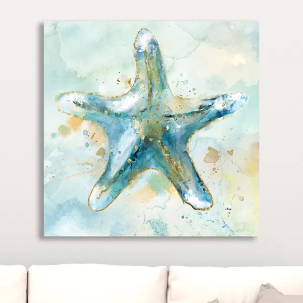 Canvas Art-Kirkland's Home Starfish Giclee Canvas Art Print Blue