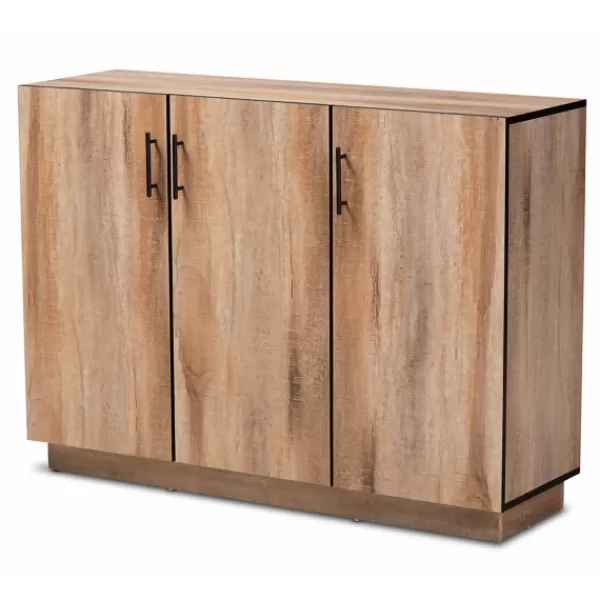 Cabinets & Sideboards-Kirkland's Home Stella Contemporary Oak 3-Door Sideboard