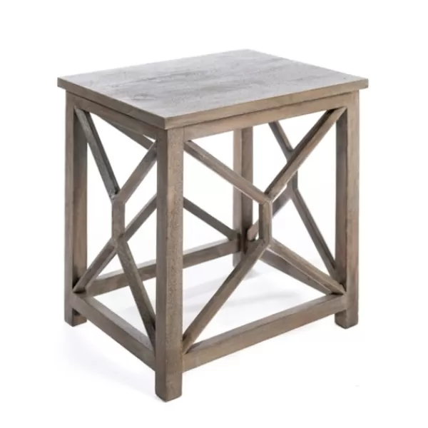 Accent & End Tables-Kirkland's Home Stephan Natural Wood Side Table Gray