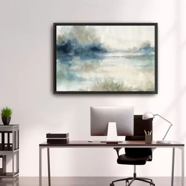 Canvas Art-Kirkland's Home Still Evening Waters Ii Framed Giclee Canvas Print Gray/Blue