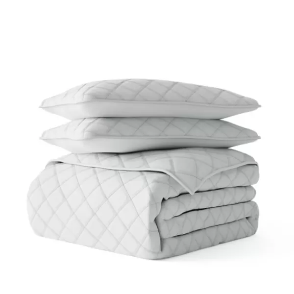 Quilts-Kirkland's Home Stitched Diamond 2-Pc. Twin Quilt Set Gray