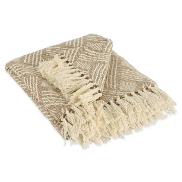 Blankets & Throws-Kirkland's Home Stone Basket Weave Throw Tan