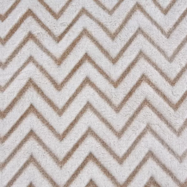 Blankets & Throws-Kirkland's Home Stone Chevron Plush Throw Tan