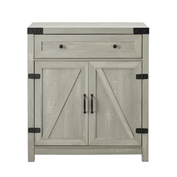 Cabinets & Sideboards-Kirkland's Home Stone Rustic Barndoor Cabinet Gray