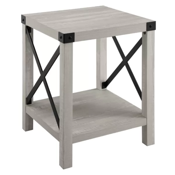 Accent & End Tables-Kirkland's Home Stone Rustic Wood Accent Table Gray