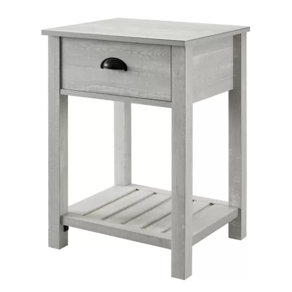 Accent & End Tables-Kirkland's Home Stone Single Drawer Accent Table Gray