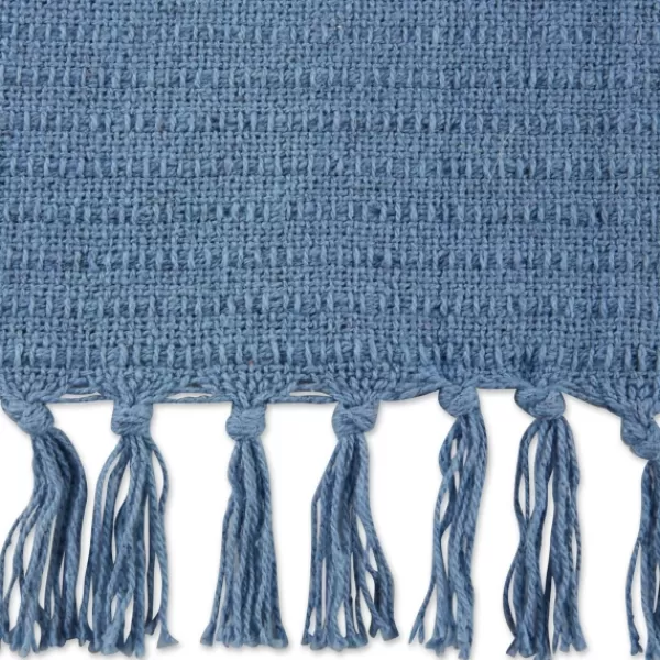 Blankets & Throws-Kirkland's Home Stonewash Ribbed Fringe Throw Blue