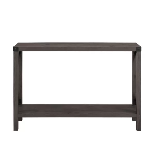 Console Tables-Kirkland's Home Stormy Gray X Side Frame Console Table