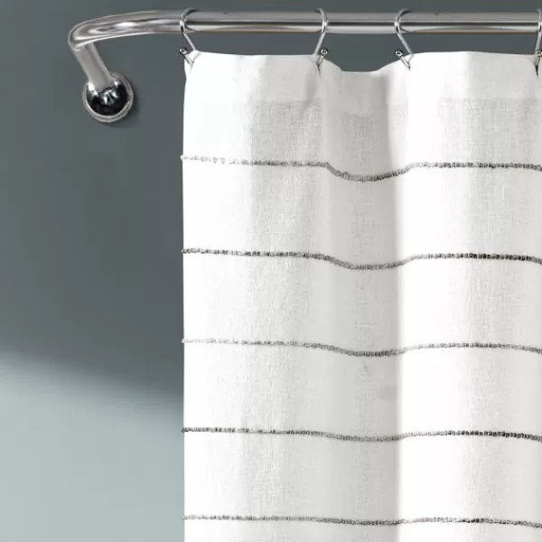 Shower Curtains-Kirkland's Home Stripe Ombre Shower Curtain Gray