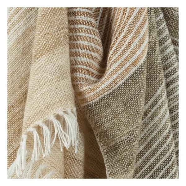 Blankets & Throws-Kirkland's Home Stripe Woven Throw Brown