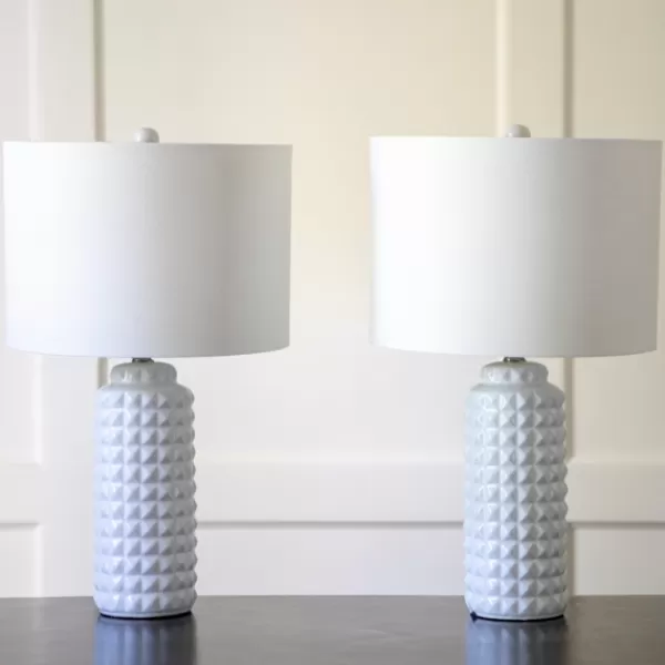 Table Lamps-Kirkland's Home Studded Ceramic Table Lamps, Set Of 2 White