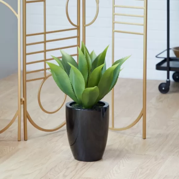 Arrangements & Greenery-Kirkland's Home Succulent In Sleek Black Planter Green/Black