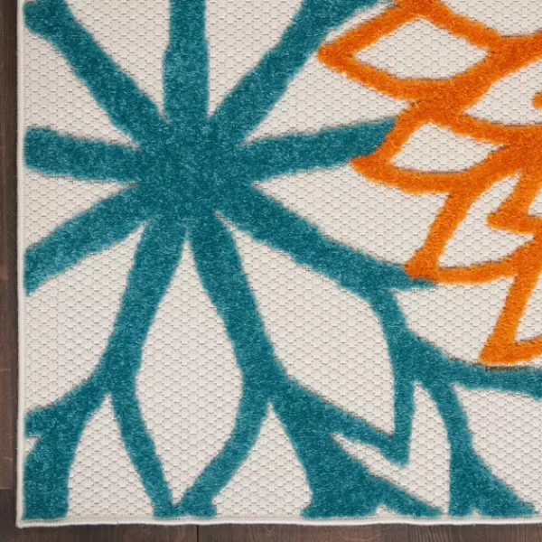 Outdoor Rugs-Kirkland's Home Summer Hues Floral Burst Outdoor Area Rug, 6X9 Multi