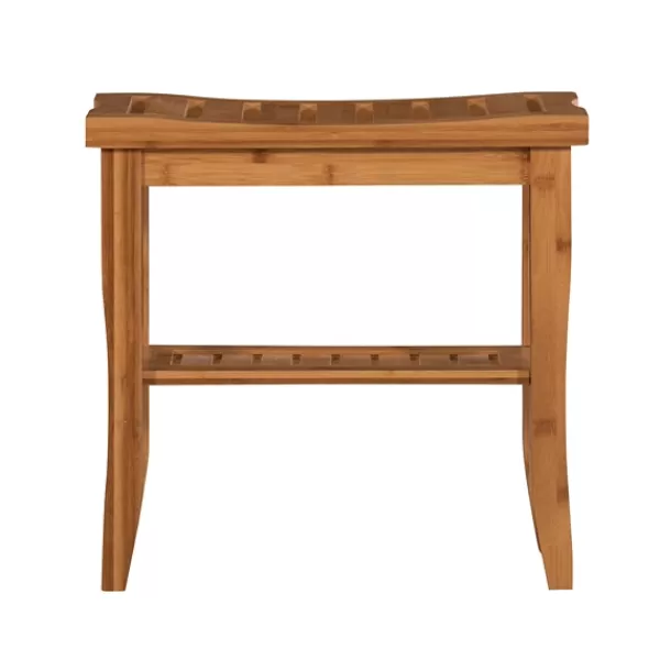 Bathroom Furniture-Kirkland's Home Sumter Bamboo Bathroom Stool