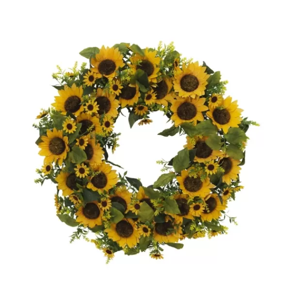 Wreaths-Kirkland's Home Sunflower Abundance Wreath Yellow/Brown/Green