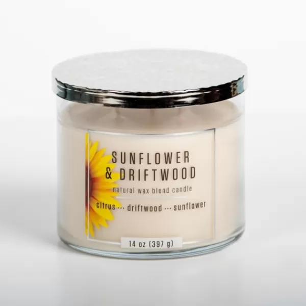 Candles-Kirkland's Home Sunflower And Driftwood Jar Candle White