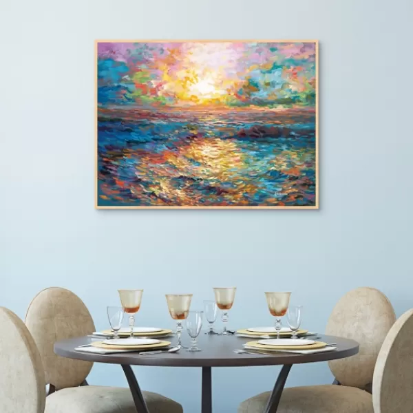 Canvas Art-Kirkland's Home Sunset In Mykonos Framed Canvas Art Print Blue/Multi