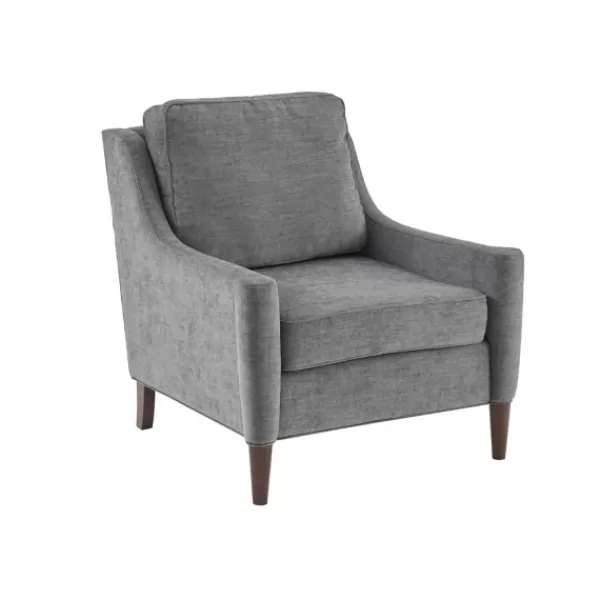 Accent Chairs-Kirkland's Home Swoop Arm Upholstered Accent Chair Gray