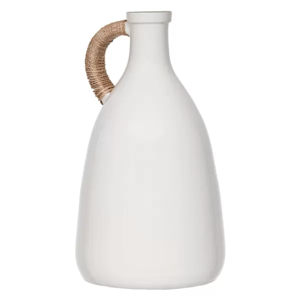 Vases-Kirkland's Home Tall Jug Vase With Rope Handle White