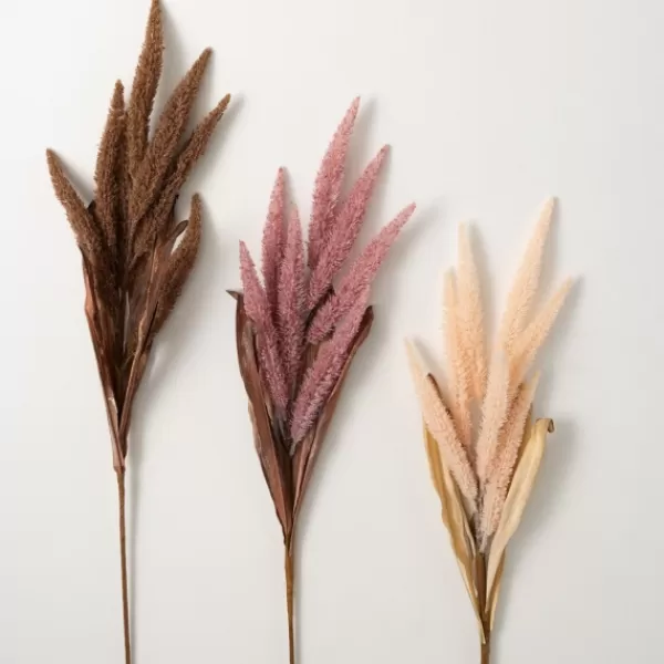 Stems & Bouquets-Kirkland's Home Tall Neutral Desert Grass Plumes, Set Of 3 Brown/Pink/White