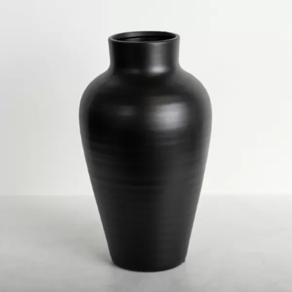 Vases-Kirkland's Home Tall Terracotta Vase, 14 In. Black