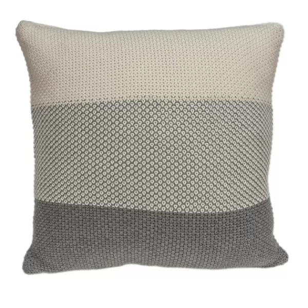 Pillows-Kirkland's Home Tan And Gray Blocked Knit Pillow Tan/Gray