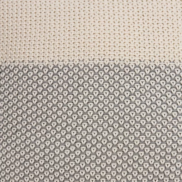 Pillows-Kirkland's Home Tan And Gray Blocked Knit Pillow Tan/Gray