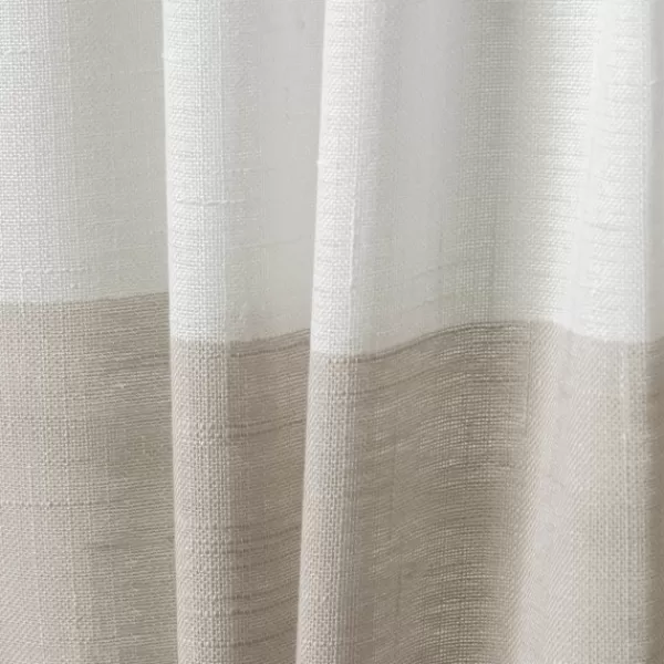 Curtains & Drapes-Kirkland's Home Tan Deena Curtain Panel Set, 84 In. Tan/Ivory