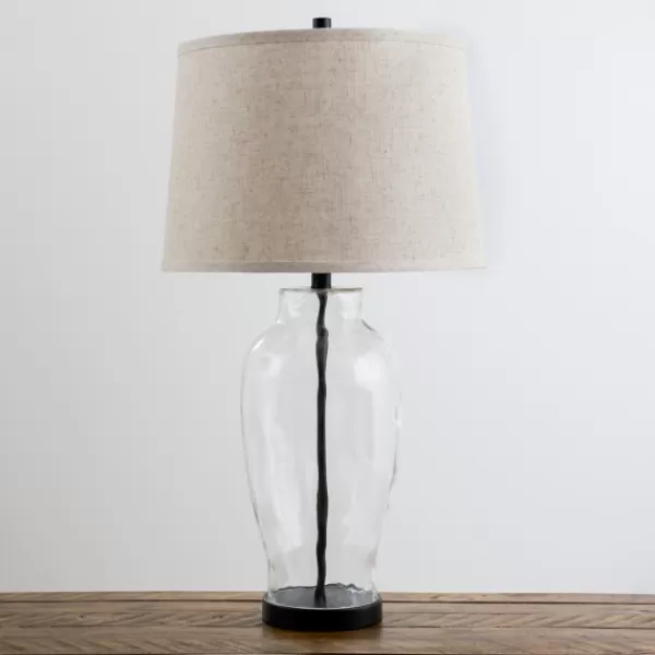 Table Lamps-Kirkland's Home Tapered Metal And Glass Jug Table Lamp White