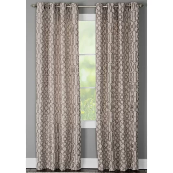 Curtains & Drapes-Kirkland's Home Taupe Chenille Single Curtain Panel, 84 In. Tan