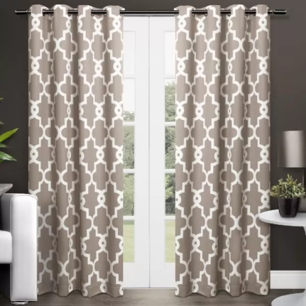 Curtains & Drapes-Kirkland's Home Taupe Maxwell Blackout Curtain Panel Set, 84 In. Tan