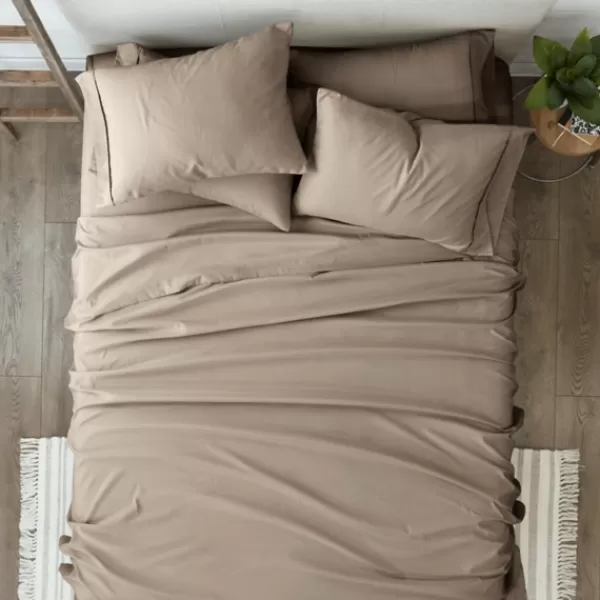 Bed Sheets-Kirkland's Home Taupe Ultra Soft 6-Pc. Queen Sheet Set Tan