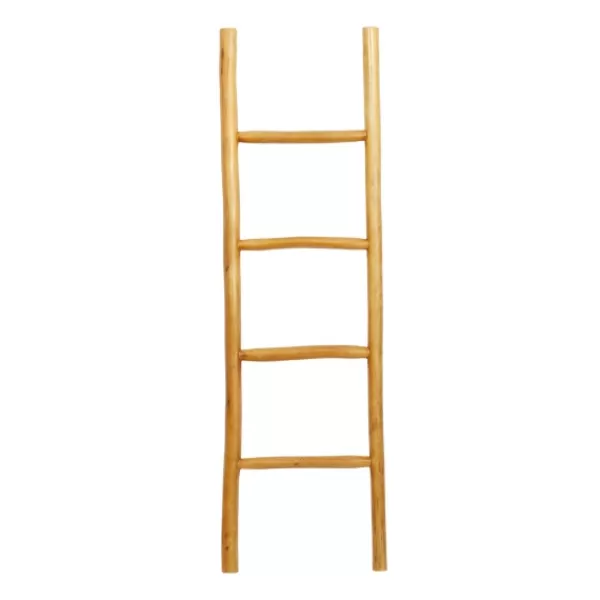 Decorative Accents-Kirkland's Home Teak Wood Leaning Ladder Brown