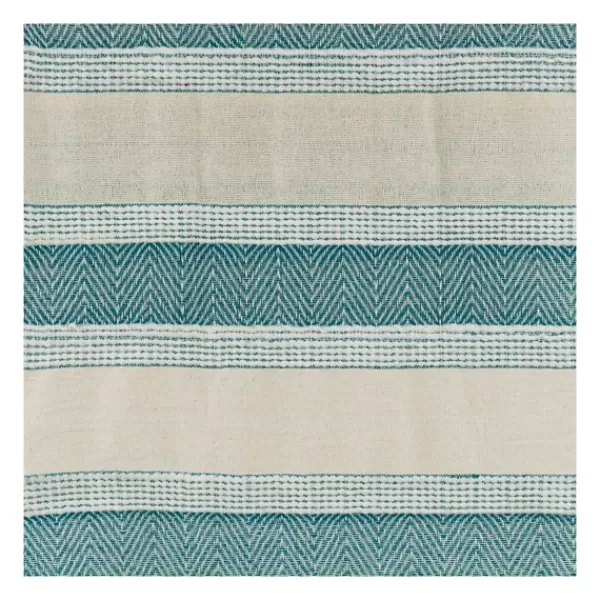 Blankets & Throws-Kirkland's Home Teal And Natural Colorblock Chevron Throw Blue/Tan